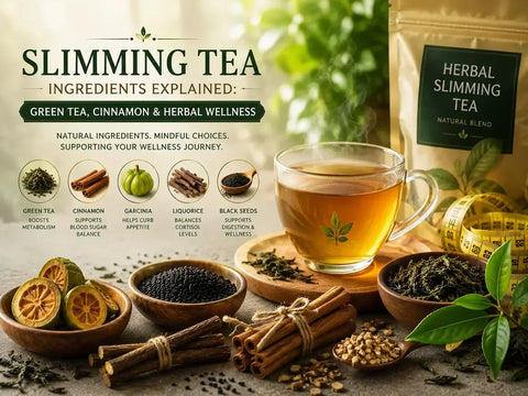 Slimming tea UK with green tea and cinnamon ingredients