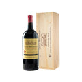 Château Montaiguillon 2015 wine bottle in wooden box, Montagne Saint-Émilion, 3L size, showcasing rich red wine.